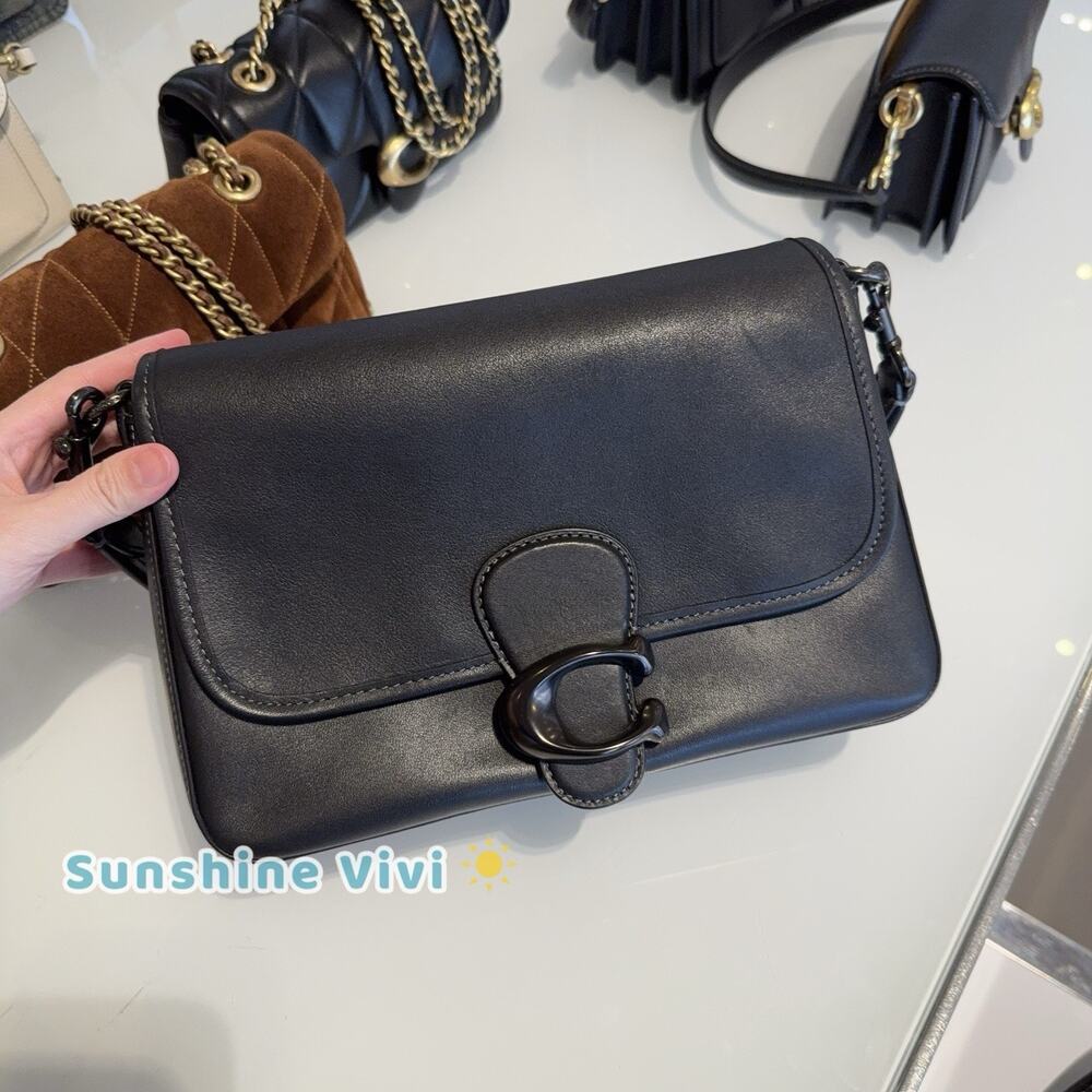 NEW Coach Tabby Soft Leather Shoulder Bag Black/black Tone Hardware C4823